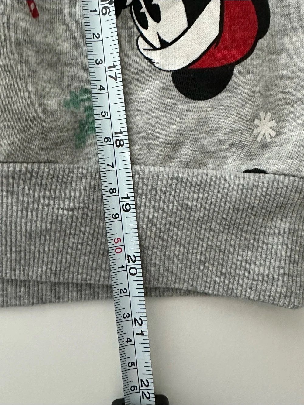Disney Gray Mickey Mouse Holiday Crewneck Sweatshirt with Red Accents - Picture 6 of 6
